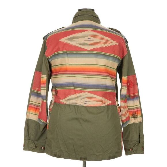 Polo Ralph Lauren Embroidered Field Jacket Military Patchwork Southwestern Aztec - Picture 9 of 13